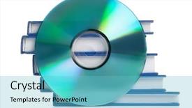  Presentation with audio book - Slide deck featuring audio book - pile of books background and a light blue colored foreground