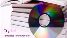  Presentation with audio book - Audience pleasing theme consisting of audio book concept - pile backdrop and a pink colored foreground