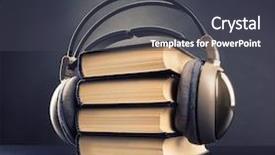  Presentation with audio book - Theme enhanced with audio book concept background and a dark gray colored foreground