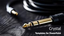  Presentation with audio - Presentation theme with audio-cable-with-jack background and a  colored foreground