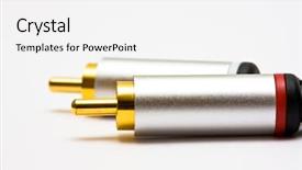  Presentation with cables - PPT theme with audio cables background and a white colored foreground