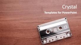  Presentation with tape recorder - Beautiful slides featuring audio cassette is lying backdrop and a coral colored foreground