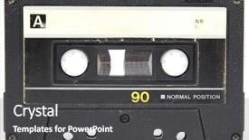  Presentation with audio tape - Presentation theme having blue tile background in swimming pool with selective focus note shallow depth of field background and a ocean colored foreground