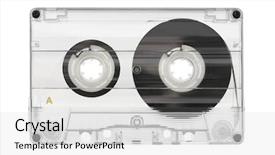  Presentation with cassette - Beautiful theme featuring audio cassette isolated on white backdrop and a white colored foreground