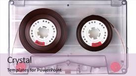  Presentation with cassette - Audience pleasing PPT theme consisting of audio cassette with color label backdrop and a lemonade colored foreground