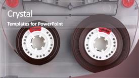  Presentation with audio - Slide set consisting of audio cassette with color label background and a gray colored foreground