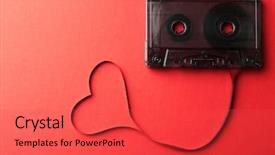  Presentation with magnetic - Cool new PPT theme with audio cassette with magnetic tape backdrop and a red colored foreground