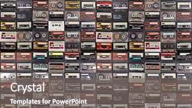 Presentation with audio - Beautiful presentation featuring audio cassettes retro music backdrop and a gray colored foreground