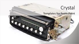  Presentation with radio - PPT layouts featuring lock electricity - old auto radio with key background and a  colored foreground
