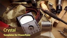  Presentation with 1970s - PPT theme with a retro 1960s - 1970s background and a tawny brown colored foreground