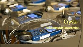  Presentation with audio - Colorful presentation enhanced with audio guide with headphones backdrop and a tawny brown colored foreground