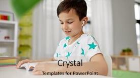  Presentation with audio book - Slide deck featuring audio learner - education childhood and technology concept background and a soft green colored foreground