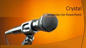  Presentation with audio - Theme enhanced with audio microphone against the background background and a gray colored foreground