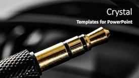  Presentation with connector - Slide deck with audio-mini-jack-connector-close background and a black colored foreground