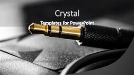  Presentation with connector - Slide set enhanced with audio-mini-jack-connector background and a dark gray colored foreground