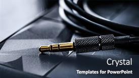  Presentation with connector - Theme having audio-mini-jack-connector background and a tawny brown colored foreground
