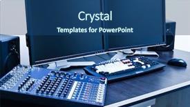  Presentation with audio professional - Theme featuring audio mixer and dual background and a ocean colored foreground