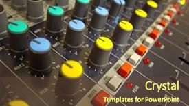  Presentation with audio mixing - Slide set enhanced with audio mixing console board knobs background and a tawny brown colored foreground