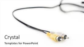  Presentation with audio - Theme featuring audio plug against white background background and a white colored foreground