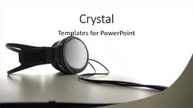  Presentation with spinal cord - Cool new slide deck with audio production - headphones and cord backdrop and a  colored foreground