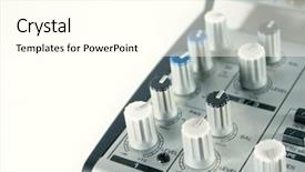  Presentation with mix of cabbages on white - Theme with audio production - small sound mixer and preamp background and a cream colored foreground