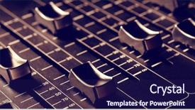 Presentation with professional sound recording - Audience pleasing PPT theme consisting of close-up of sound mixer backdrop and a navy blue colored foreground