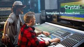  Presentation with frequency - PPT layouts consisting of audio recording - frequency adjusting background and a ocean colored foreground