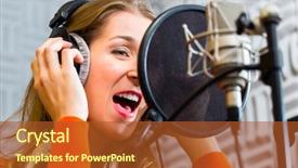  Presentation with recording studio - PPT layouts having audio recording in the studio background and a red colored foreground