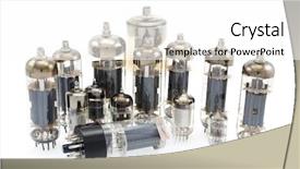  Presentation with vacuum tubes - Cool new presentation design with audio science - glass vacuum radio tubes isolated backdrop and a white colored foreground