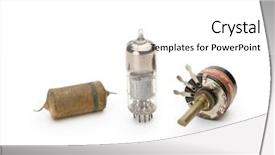  Presentation with resistor - Theme consisting of audio science - vintage electronic parts isolated background and a white colored foreground