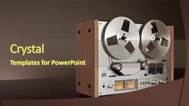  Presentation with tape recorder - Audience pleasing presentation theme consisting of audio signal - analog stereo open reel tape backdrop and a tawny brown colored foreground