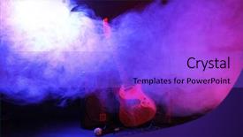  Presentation with electric guitar - Cool new slides with audio signal - big loudspeakers with electric guitar backdrop and a cobalt blue colored foreground