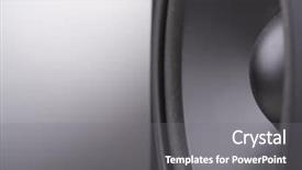  Presentation with audio speaker - Amazing presentation theme having audio signal - close-up view of black speaker backdrop and a gray colored foreground