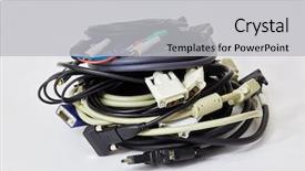  Presentation with cables - Amazing slide deck having audio signal - pile of coiled computer cables backdrop and a light gray colored foreground