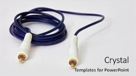  Presentation with signal - PPT layouts enhanced with audio signal - rca cable on white background background and a white colored foreground