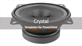  Presentation with audio speaker - PPT layouts with audio signal - speaker isolated on white background background and a gray colored foreground