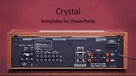  Presentation with vintage radio - PPT layouts with audio signal - vintage stereo radio receiver rear background and a tawny brown colored foreground