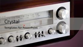  Presentation with vintage radio - Audience pleasing PPT layouts consisting of audio signal - vintage stereo radio receiver volume backdrop and a light gray colored foreground