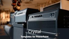  Presentation with audio - Presentation featuring audio-sound-amplifier-equipment-assortment background and a tawny brown colored foreground