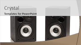  Presentation with speakers - Audience pleasing PPT theme consisting of audio-sound-speakers-isolated backdrop and a light gray colored foreground