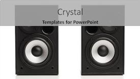  Presentation with speakers - Amazing PPT theme having audio-sound-speakers-isolated backdrop and a light gray colored foreground