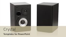  Presentation with speakers - Audience pleasing slides consisting of audio-sound-speakers-isolated backdrop and a mint green colored foreground