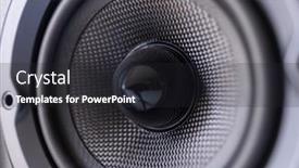  Presentation with audio speaker - Presentation theme consisting of audio-speaker-close-up background and a dark gray colored foreground