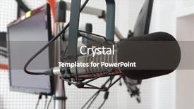  Presentation with music production - Cool new slide deck with microphone music in audio studio backdrop and a dark gray colored foreground