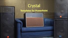  Presentation with recording studio - PPT layouts consisting of audio system in recording background and a violet colored foreground