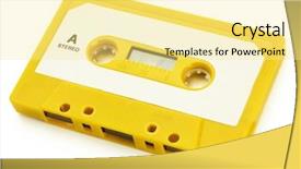  Presentation with tape audio - Cool new presentation with audio tape on white background backdrop and a  colored foreground