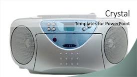  Presentation with tape audio - Beautiful slides featuring audio tape recorder - compact cd and cassette player backdrop and a white colored foreground