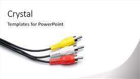  Presentation with audio - Beautiful presentation featuring audio visual information - av cable macro isolated backdrop and a white colored foreground