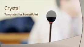  Presentation with microphone - Colorful slide deck enhanced with  backdrop and a  colored foreground