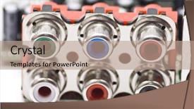  Presentation with connector - Colorful PPT theme enhanced with audio visual information - connector backdrop and a coral colored foreground